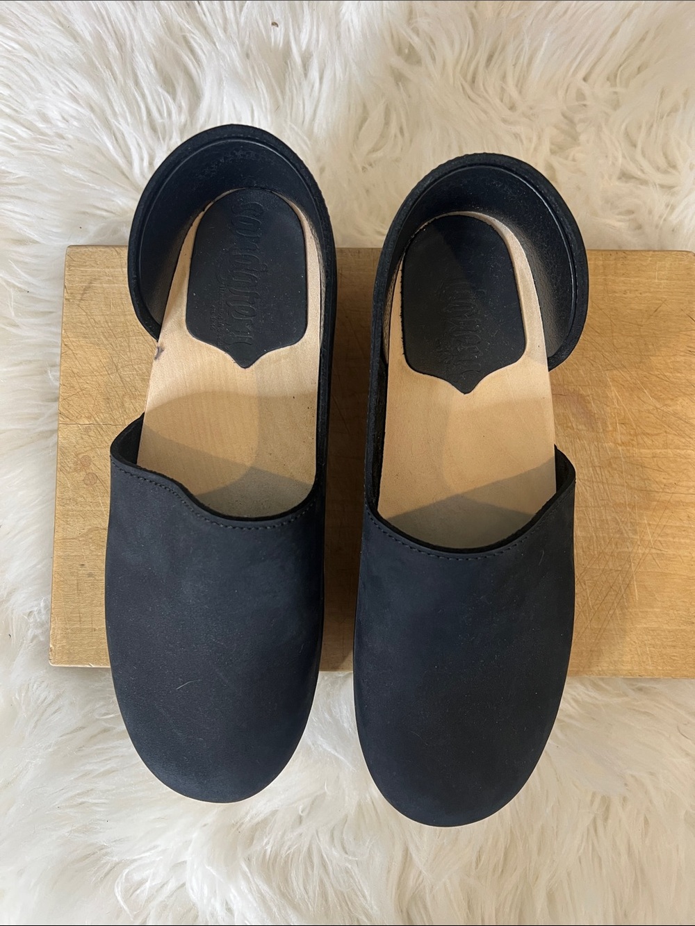 Sandgrens Nubuck Clog Mules Brett Low 39 - Women - Picture 2 of 9